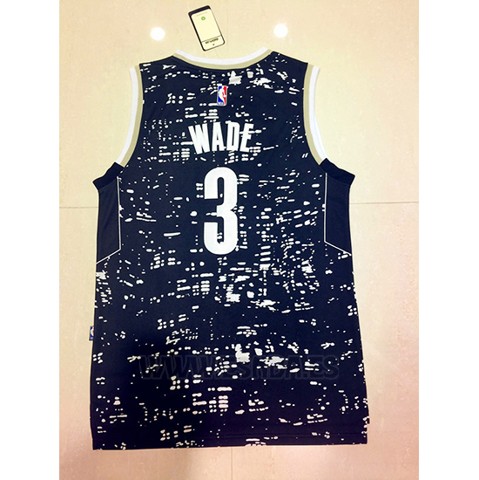 Camiseta Luces De La Ciudad Miami Heat Dwyane Wade #3 Negro
